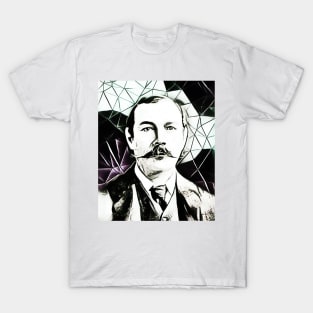 Arthur Conan Doyle Black and White Portrait | Arthur Conan Doyle Artwork 4 T-Shirt